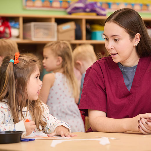 A student talking to a little girl. Links to Life Stage Gift Planner Under Age 60 Situations. A student talking to a little girl. Links to Life Stage Gift Planner Under Age 60 Situations.