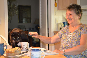 Doris Bierhanzl and her cat Meetsy Doris Bierhanzl and her cat Meetsy